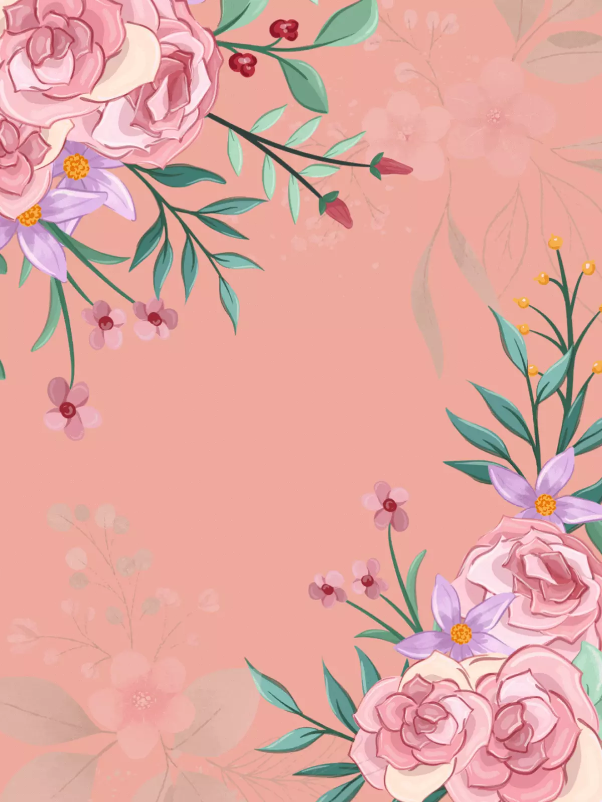 Warm watercolor floral 'Miss You' card featuring abstract flowers in shades of orange, yellow, and pink, evoking feelings of love and longing.