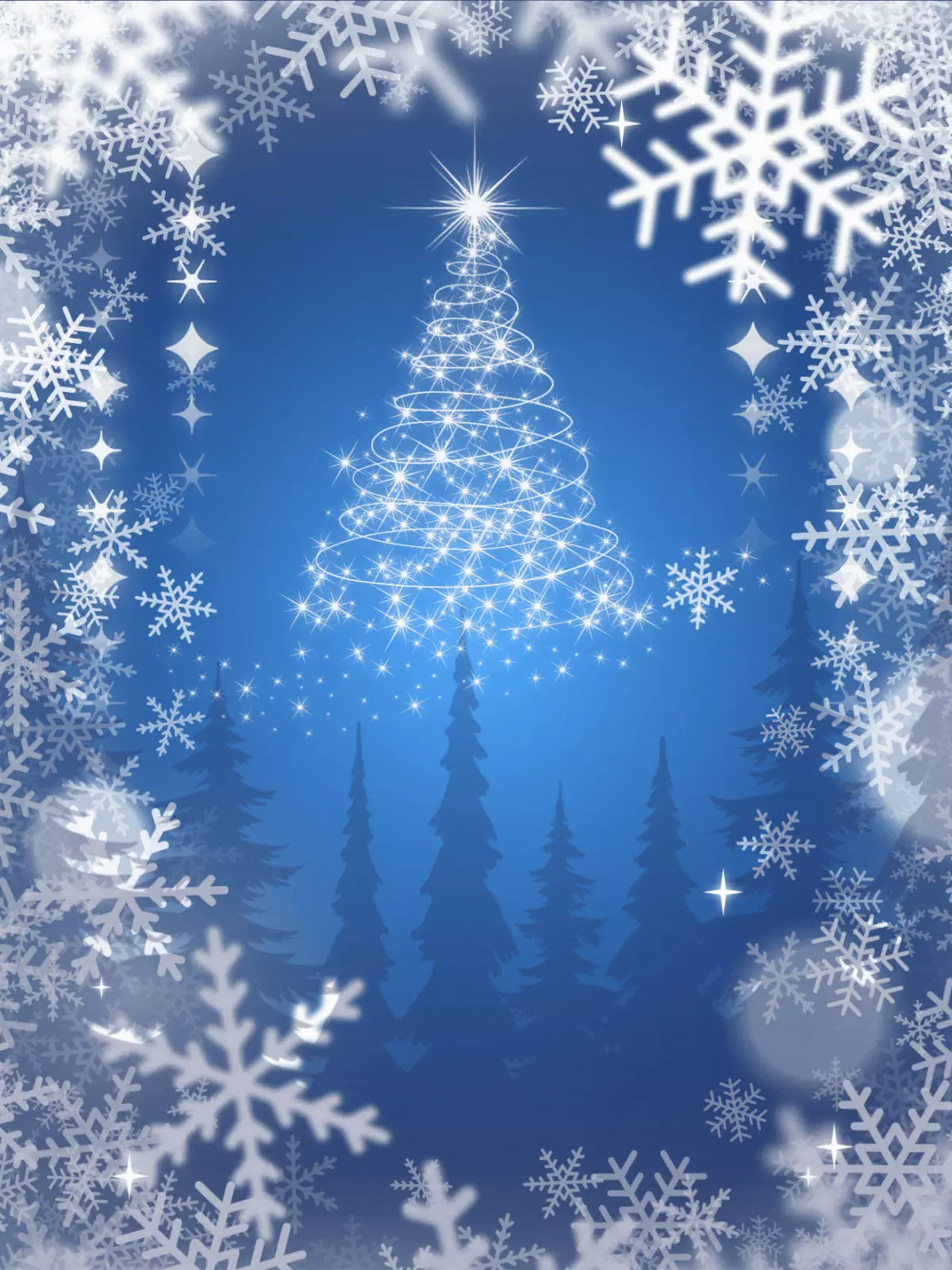 Abstract Christmas card featuring hand-drawn constellations and celestial elements in a wintery color palette, conveying a sense of wonder and holiday magic.