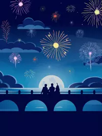 Free 4th of July Card - Pottery Fireworks Design