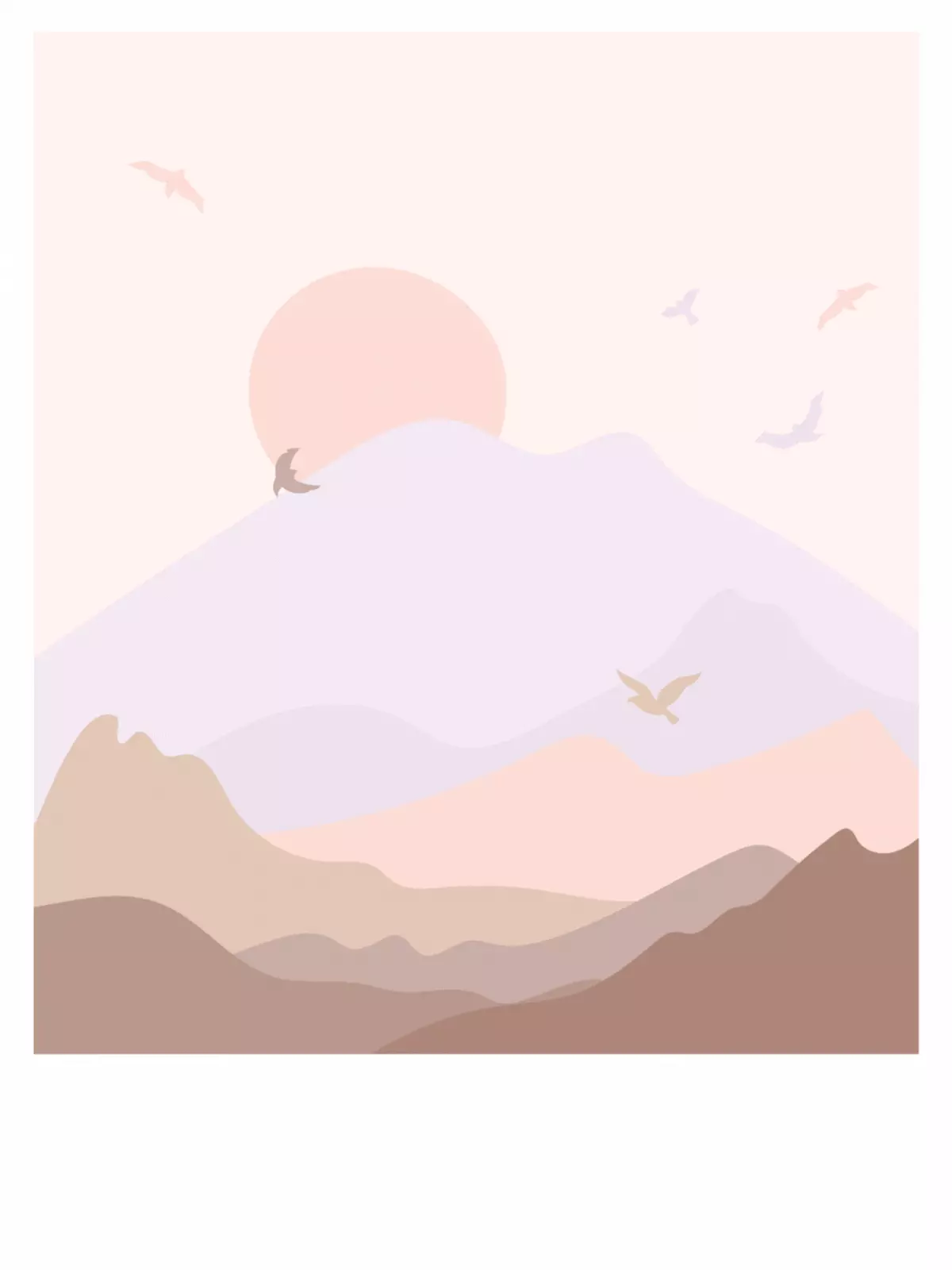 Artistic good luck card featuring a winding path through hills in earth tones, symbolizing a new journey.