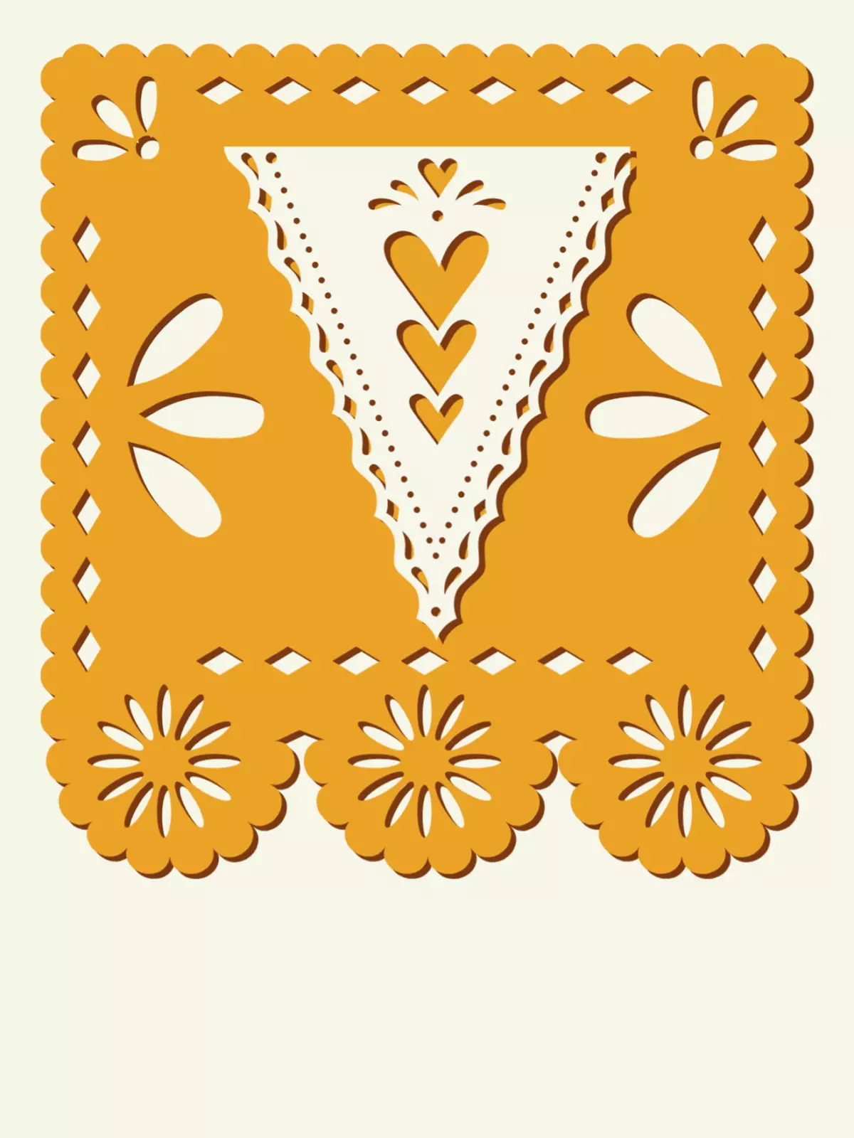 Modern Boss Day e-card with minimalist 'papel picado' design in vibrant colors, celebrating leadership and appreciation in a stylish, contemporary way.