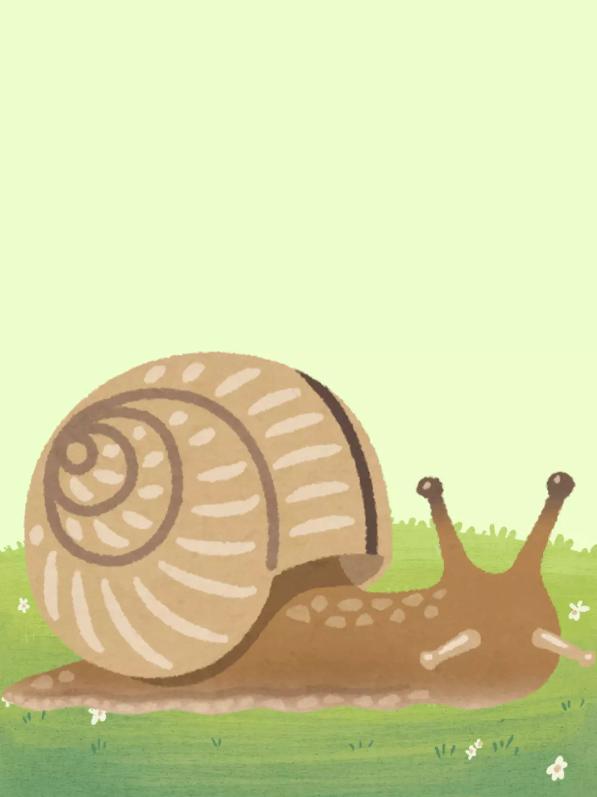 Whimsical snail mail motivation card featuring a cute snail moving forward, minimalist design, encouraging message, perfect for friends and kids