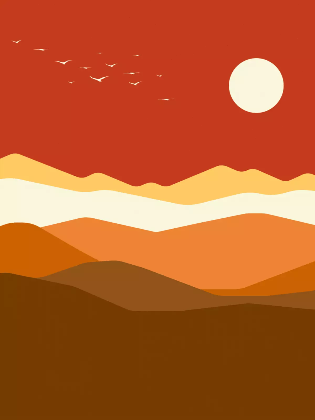 Vintage New Year card featuring a golden sunrise with warm colors, evoking feelings of hope and prosperity, vintage design.