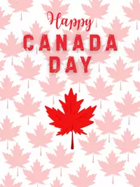 Free Canada Day Card - Geometric Maple Leaf Design