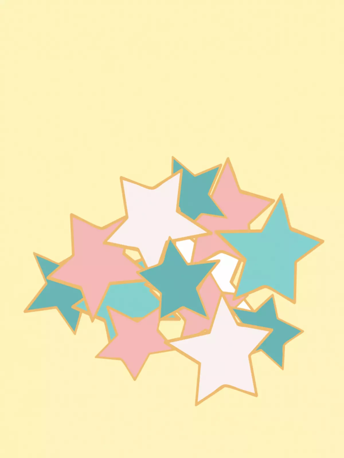 Father's Day card with overlapping pastel stars on a cream background, abstract design style, reads 'Dads are Stars'