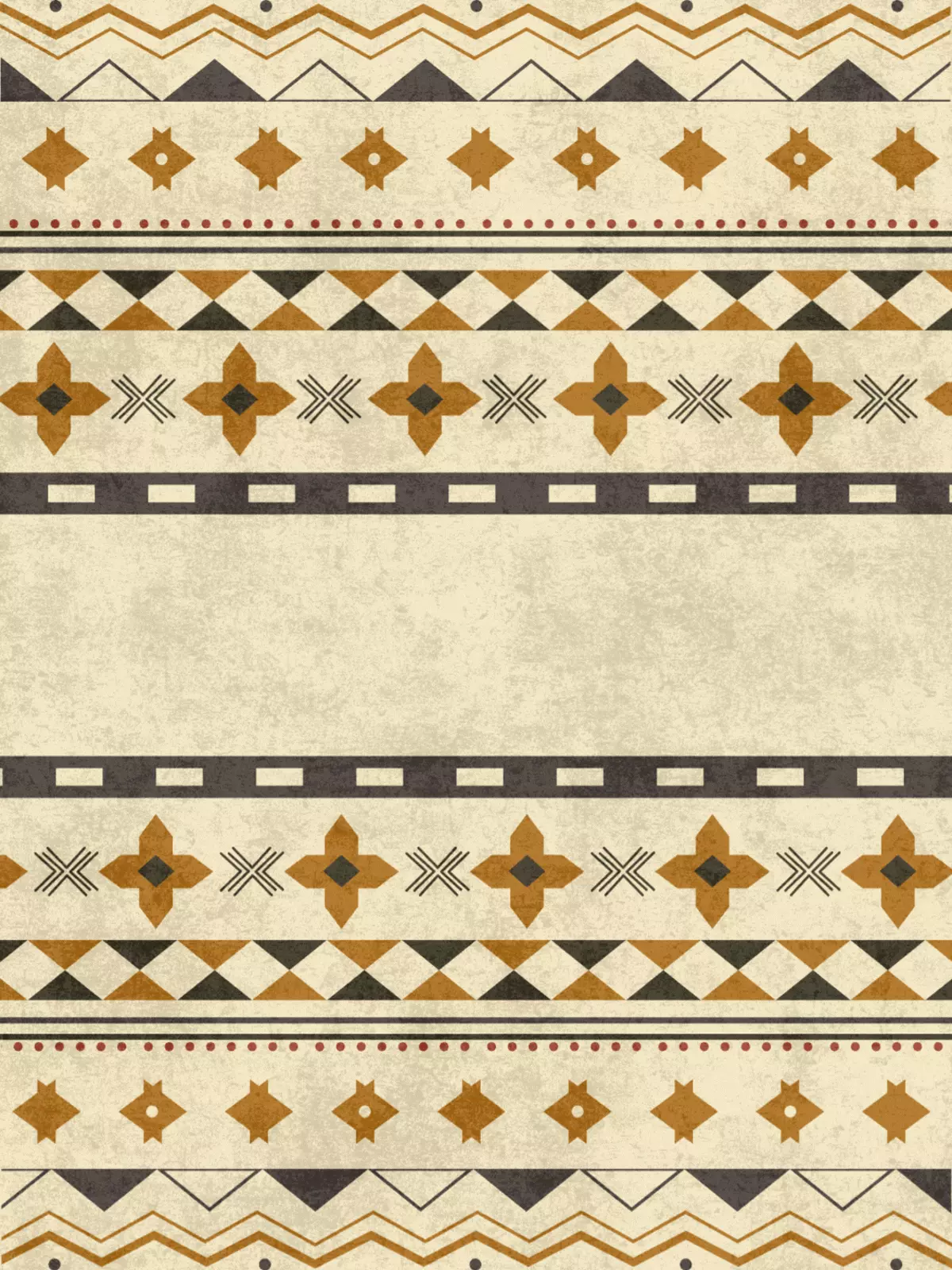 Thanksgiving card featuring Native American inspired geometric patterns in earthy tones, abstract design for sending thanks.