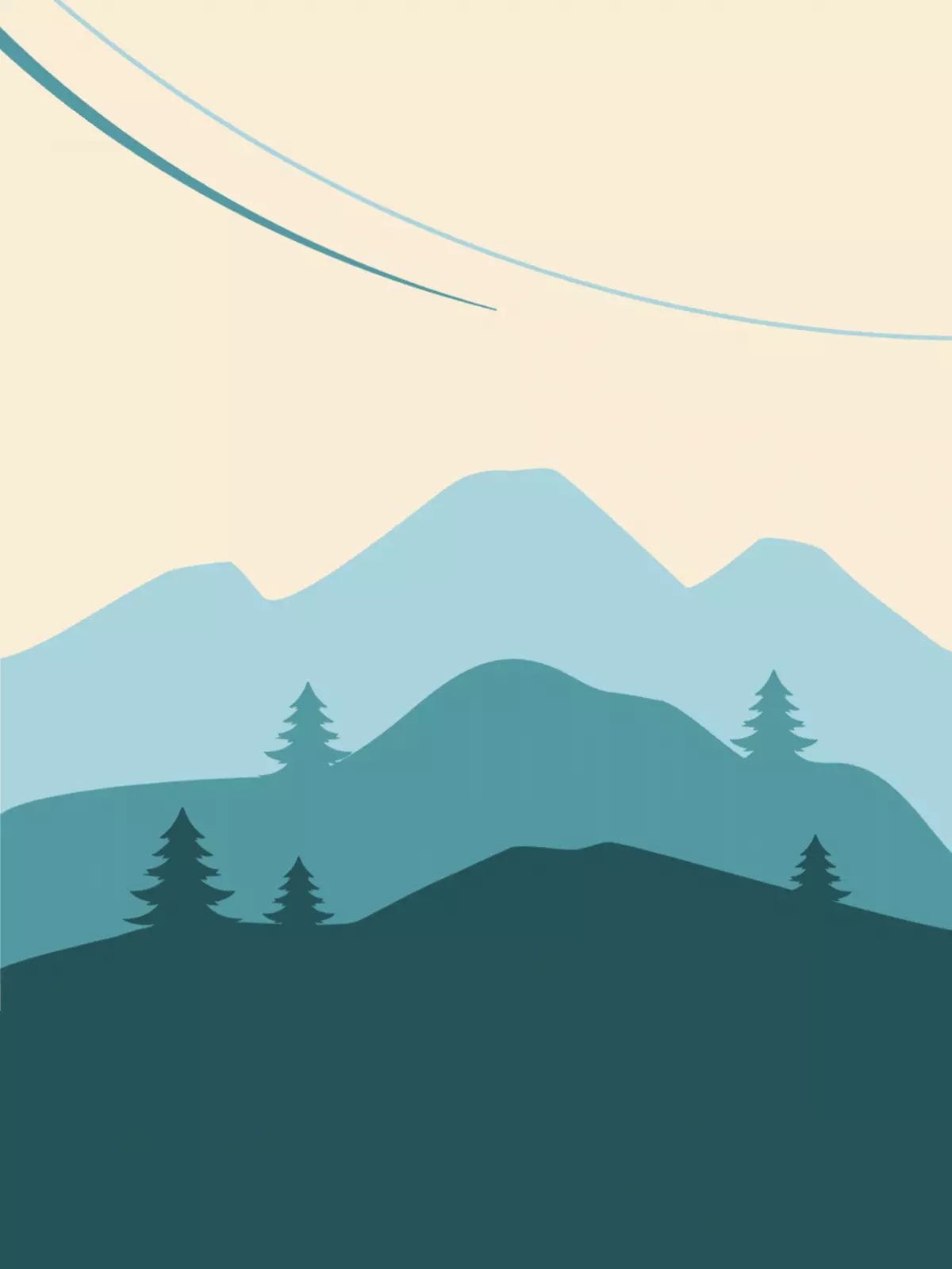 Abstract farewell card with a landscape-inspired design, featuring organic shapes and earthy colors, symbolizing stability and growth for a new journey.