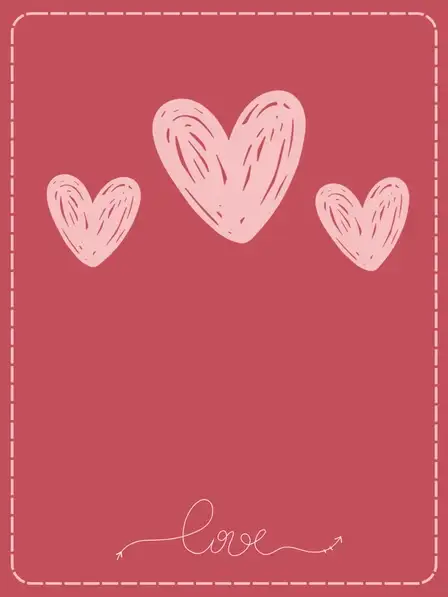 Minimalist Heart Trio Valentine