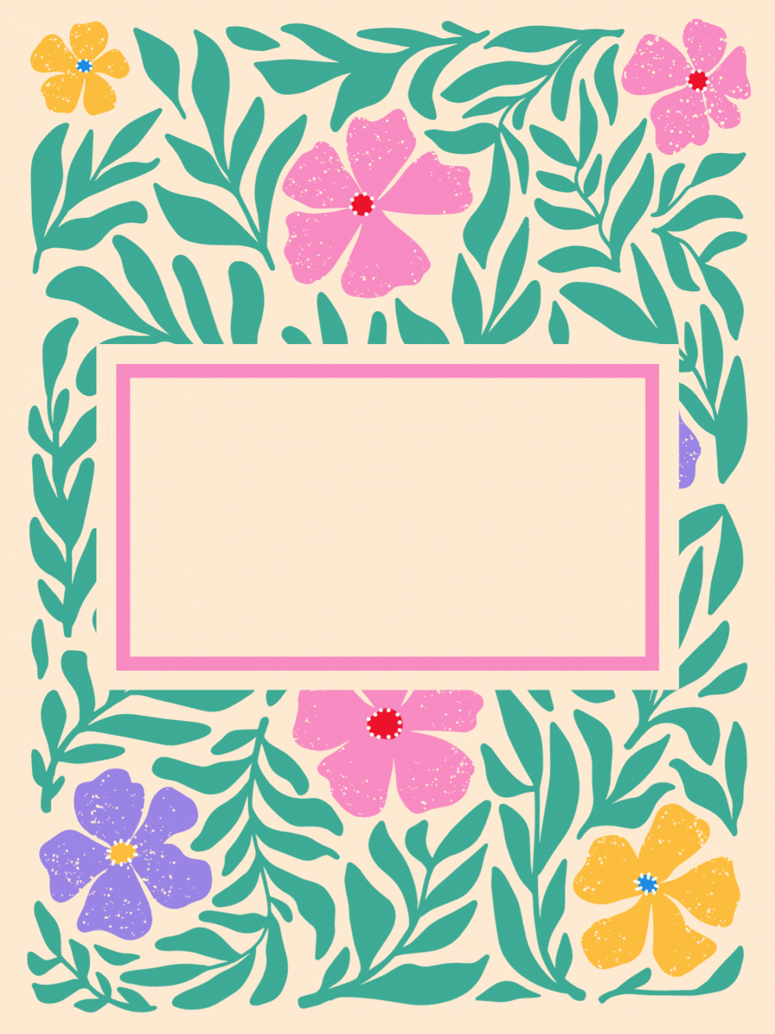 Elegant Cinco de Mayo card with abstract floral design inspired by desert blooms, sophisticated color palette, celebration greeting.