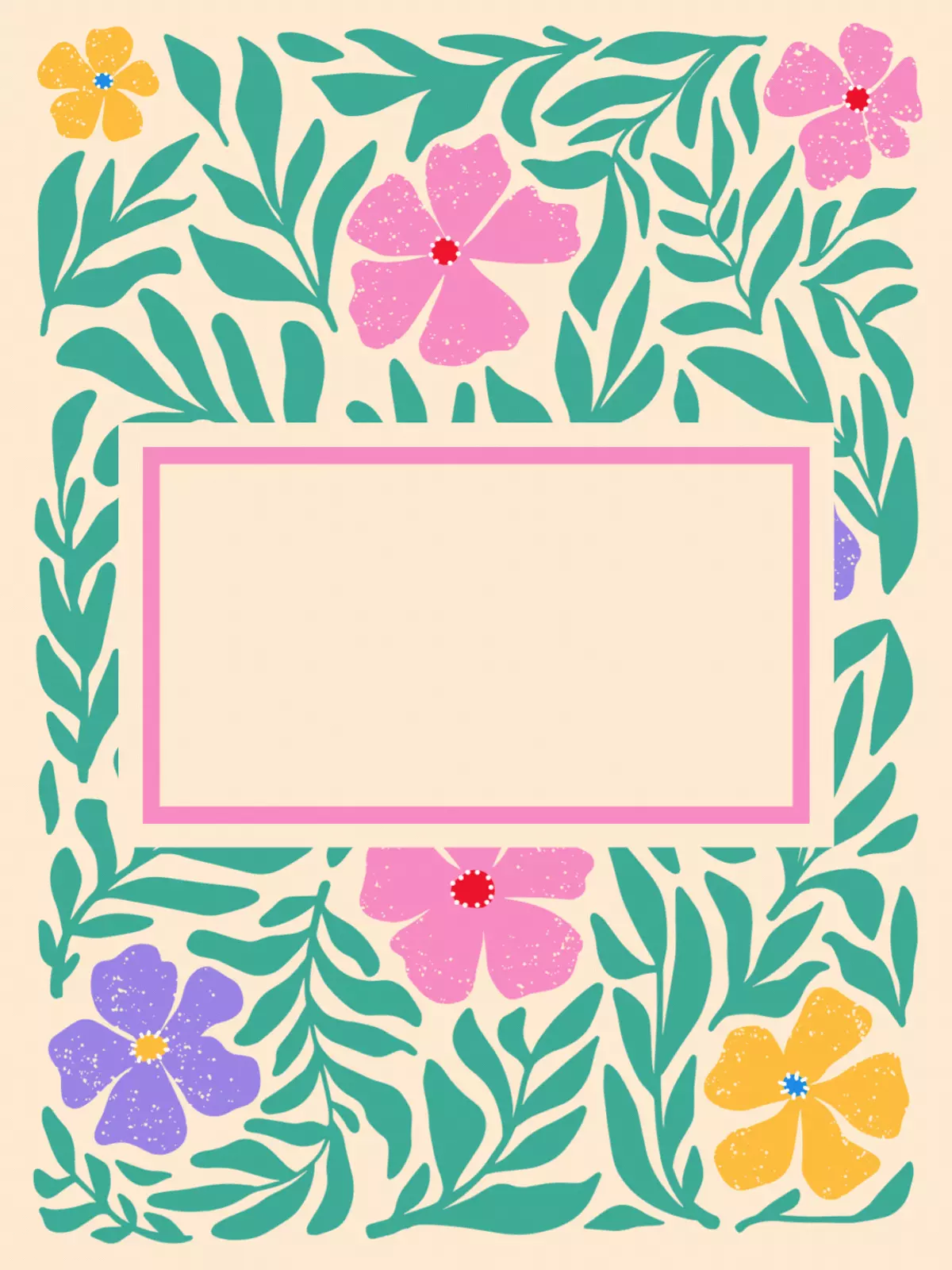 Elegant Cinco de Mayo card with abstract floral design inspired by desert blooms, sophisticated color palette, celebration greeting.