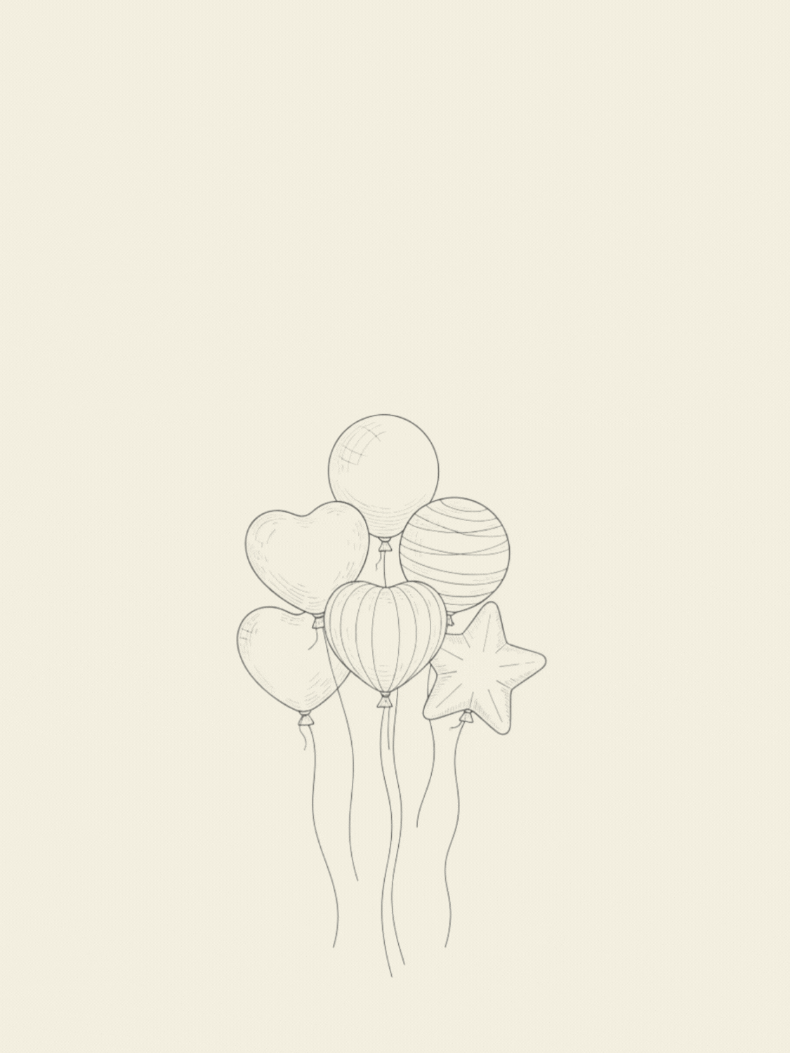 Line Art Birthday Balloons