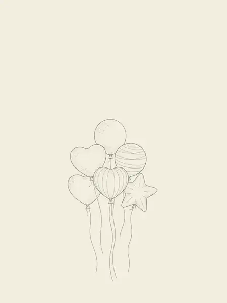 Line Art Birthday Balloons