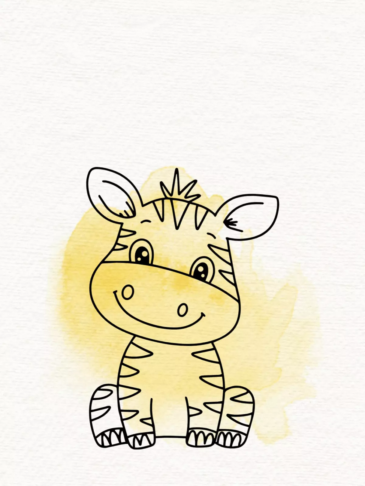 Minimalist birthday card featuring a two-color illustration of a party animal wearing a party hat. Funny and simple design.