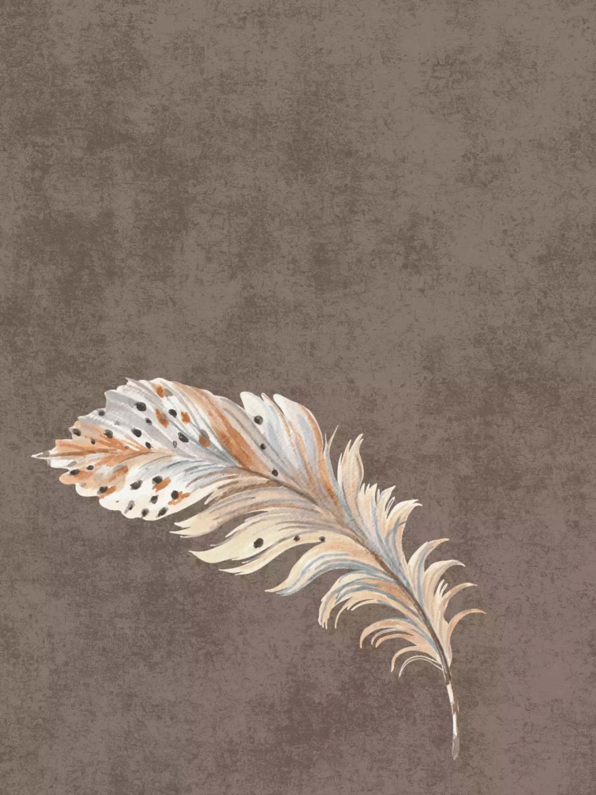 Minimalist "Thinking of You" card featuring a single illustrated feather on a white background, simple and elegant design.