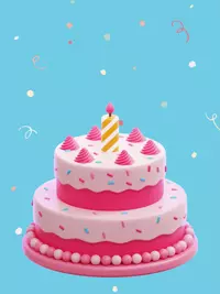 Free Birthday Card - Glass Cake Design!