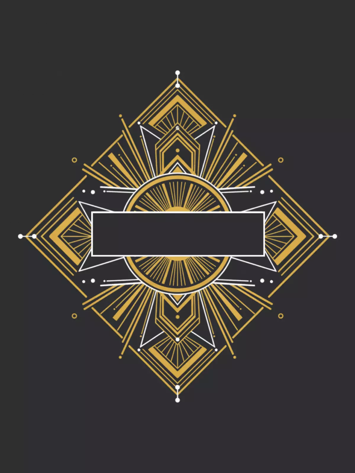 Art Deco congratulations card featuring geometric shapes and elegant typography, gold and black color scheme, celebrating achievement.