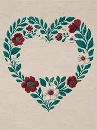 Free Anniversary Card - Embroidered Floral Love