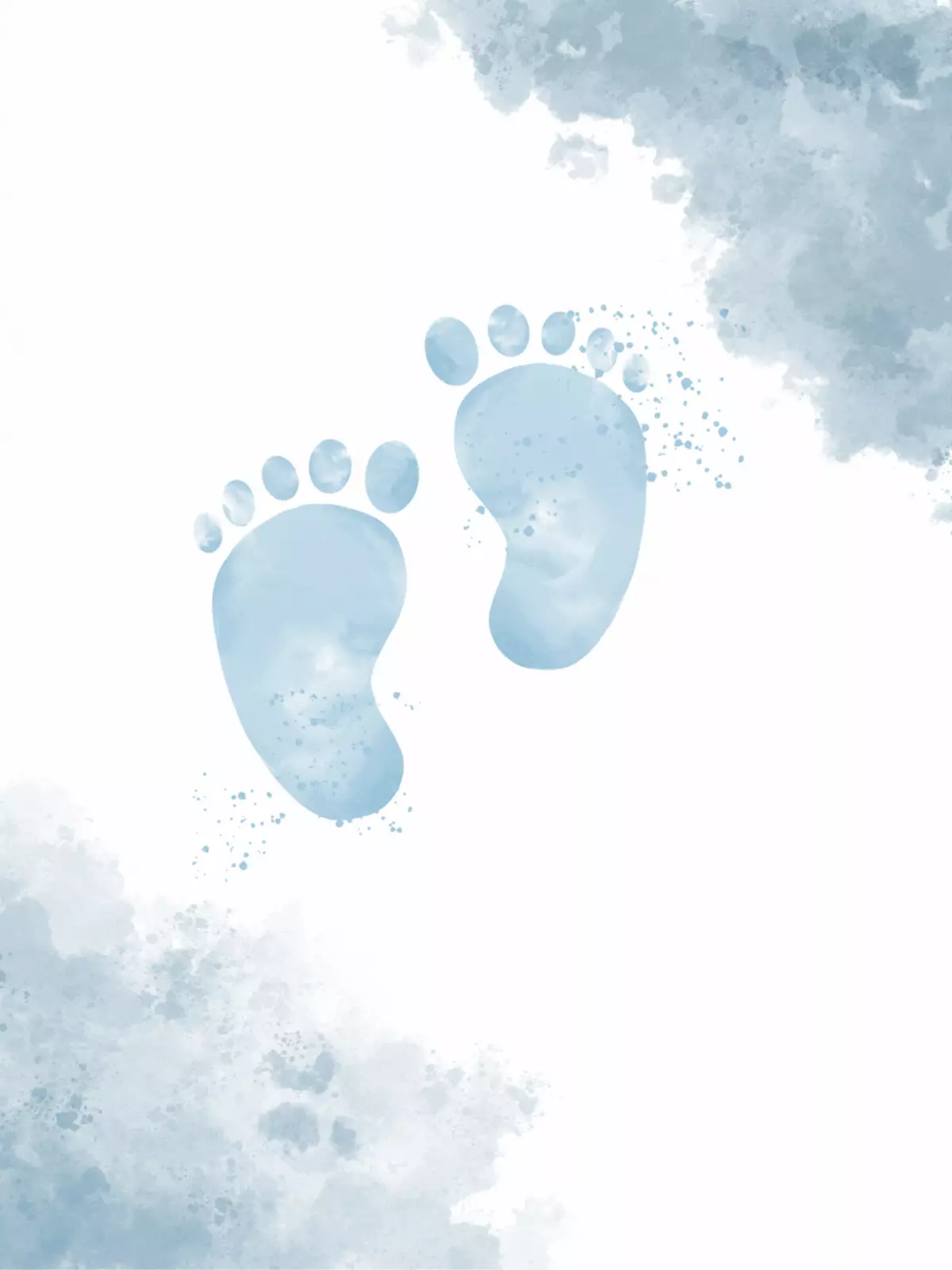 Sweet new baby card featuring a borderless design with a cute baby footprint illustration, soft colors, perfect for welcoming a newborn