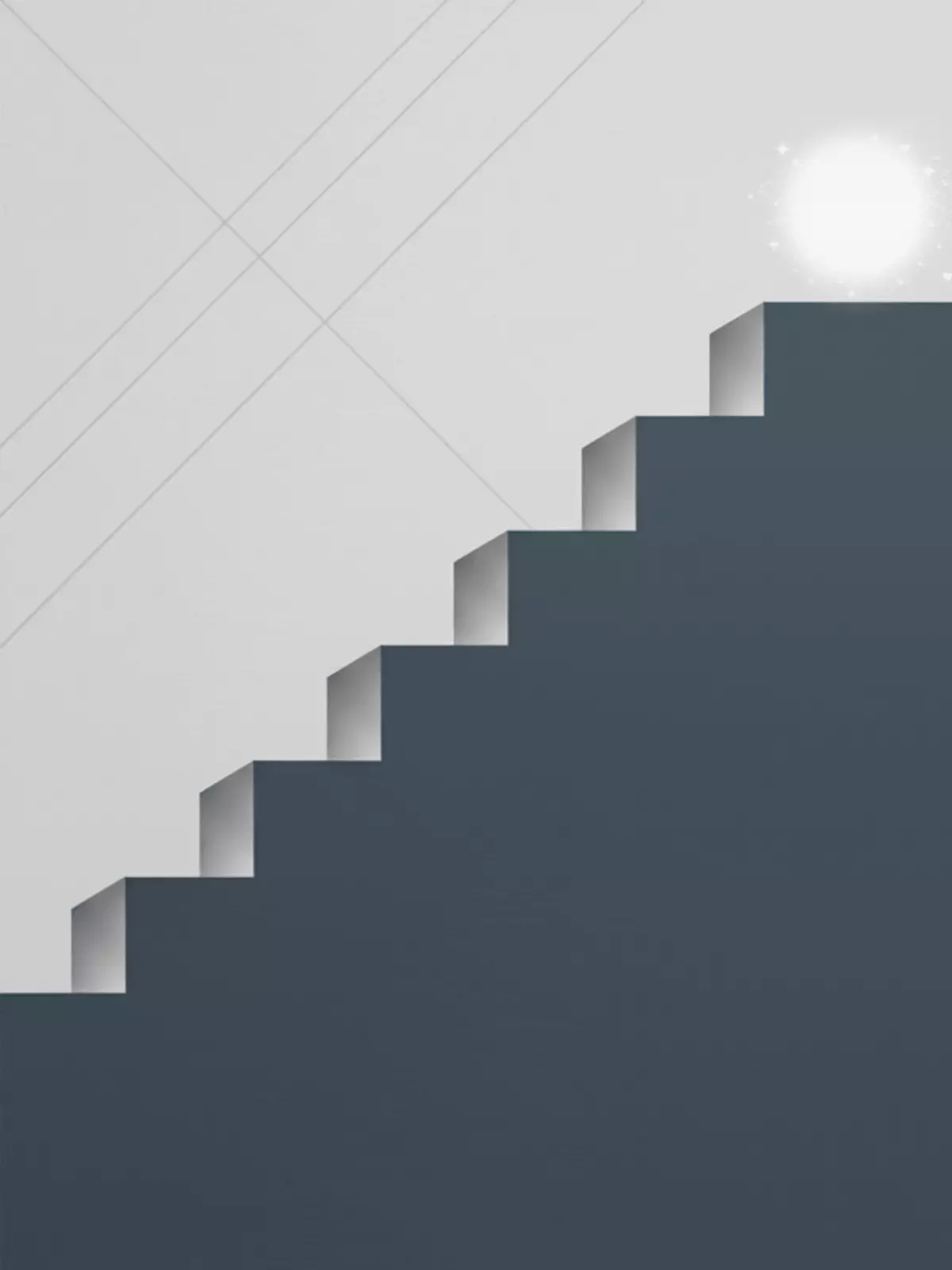 Minimalist farewell card featuring a staircase leading upwards, symbolizing progress and future success. The design is suitable for colleagues, friends, or family members.