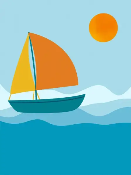 Sans Serif Sailboat