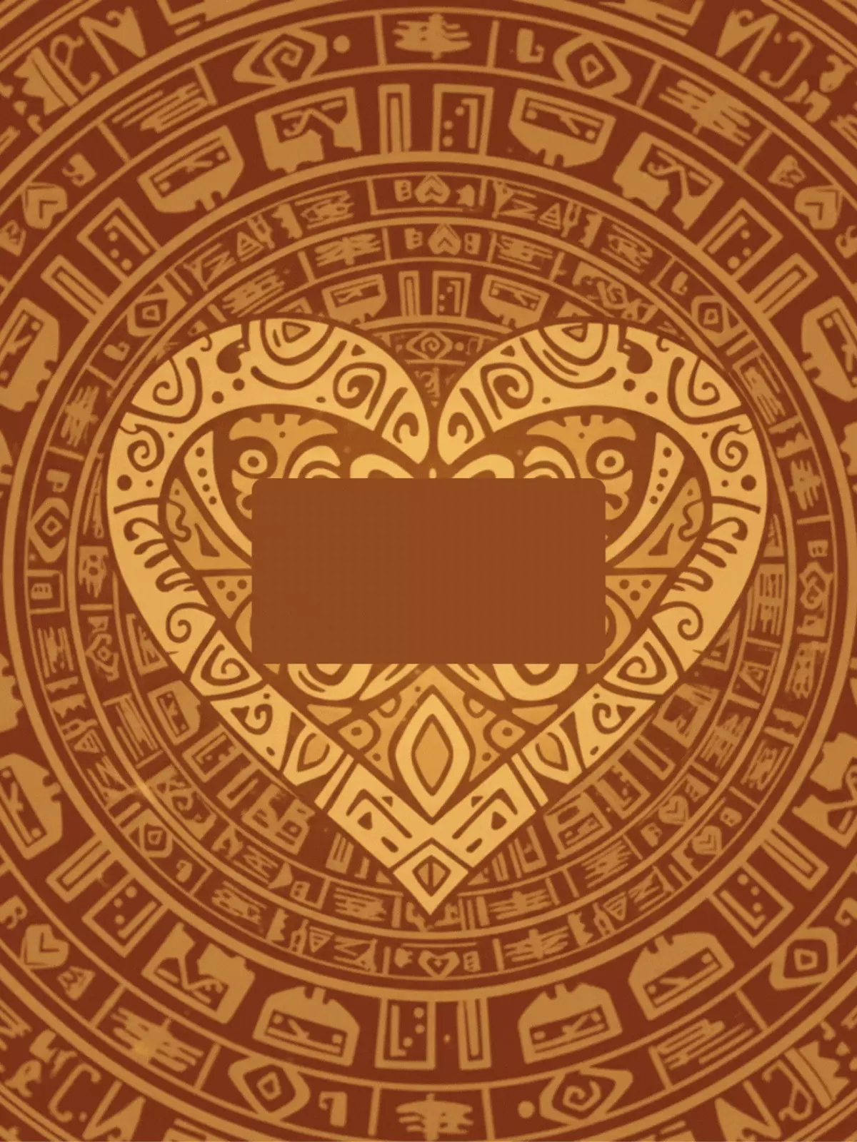 African tribal heart illustration symbolizing love and connection, warm colors, tribal patterns, perfect for expressing passion and affection.