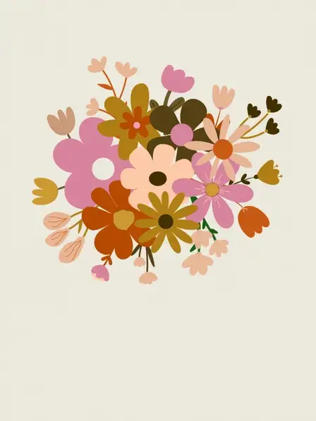 Flat Friendship Flowers
