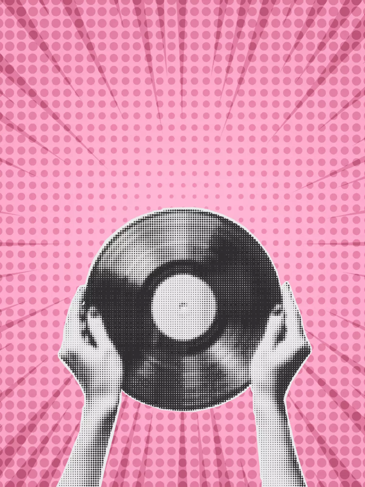 Retro "Vinyl Vibes" greeting card featuring a colorful illustration of a vinyl record, perfect for music lovers and sending thoughtful messages on any occasion.