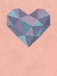 Free Miss You Card - Geometric Heart Design