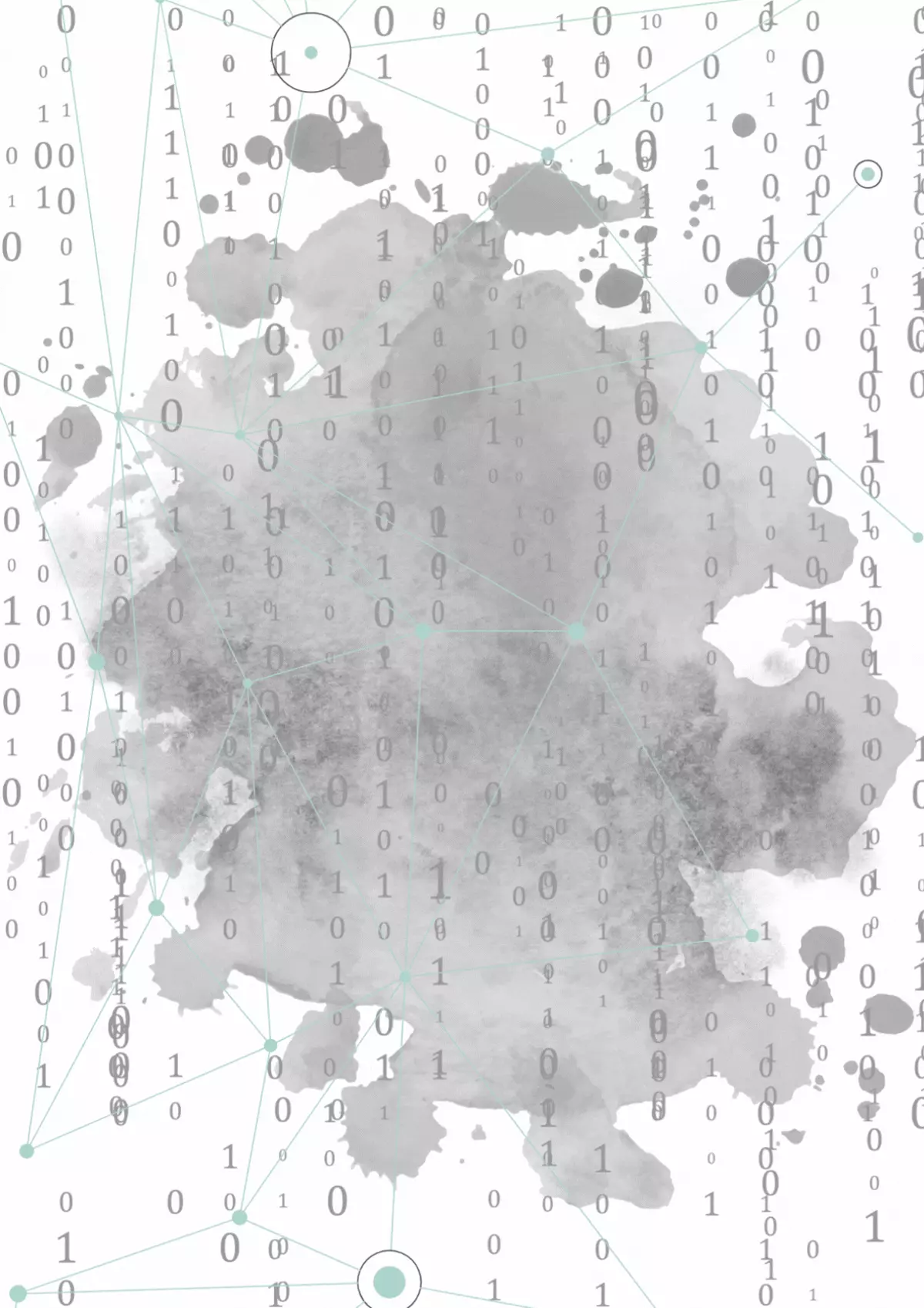 Modern welcome card with digital-inspired typography and watercolor design, perfect for welcoming new colleagues or friends to a new home.