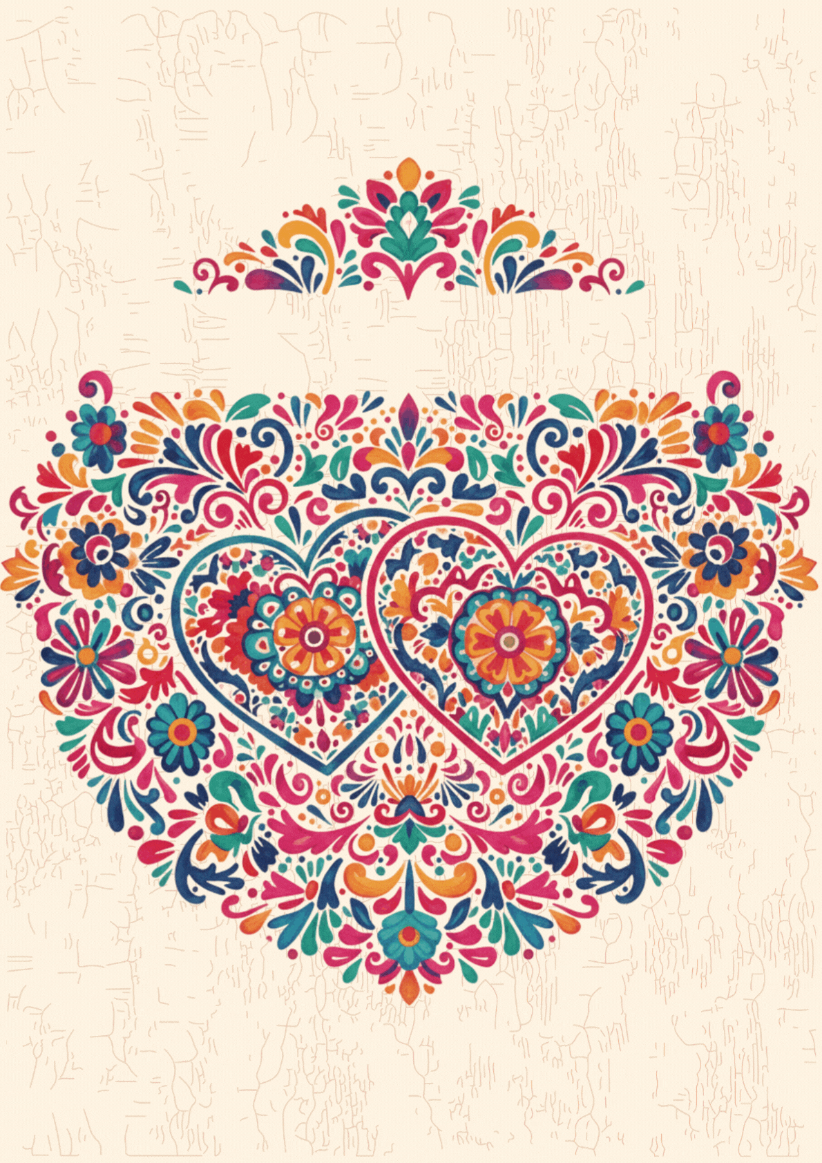 Mexican Folk Art Hearts