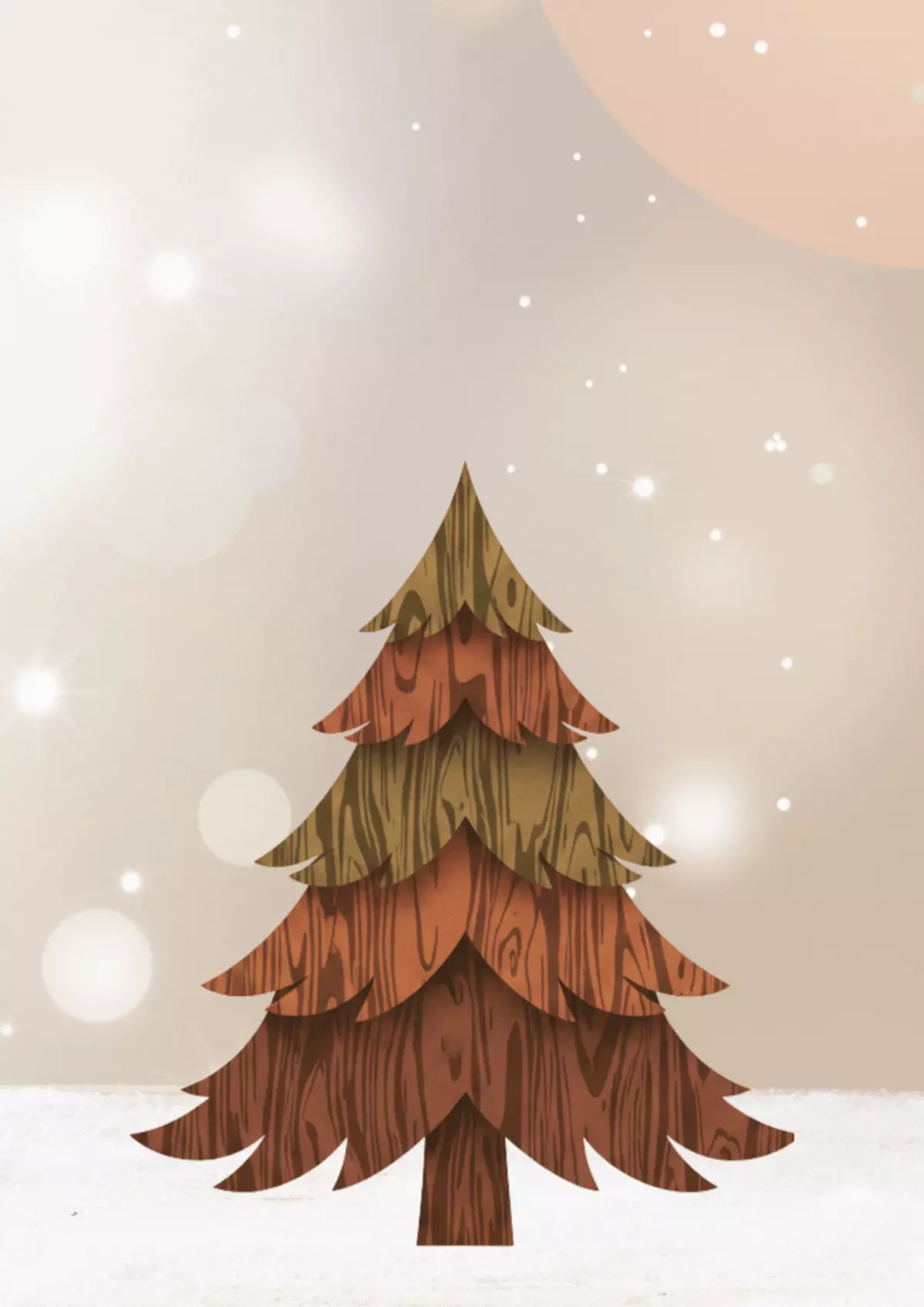 Rustic Christmas card featuring a woodcut-style illustration with natural textures, a heartfelt design, and a warm, inviting feel.