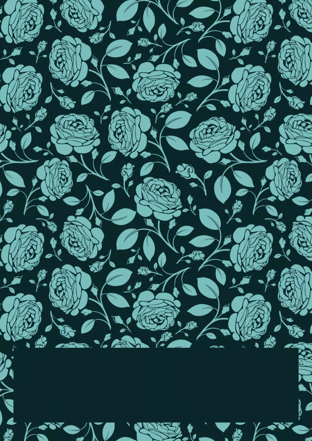 Monochromatic teal Mother's Day card with intricate floral pattern and textured background, perfect for showing appreciation to mothers and grandmothers