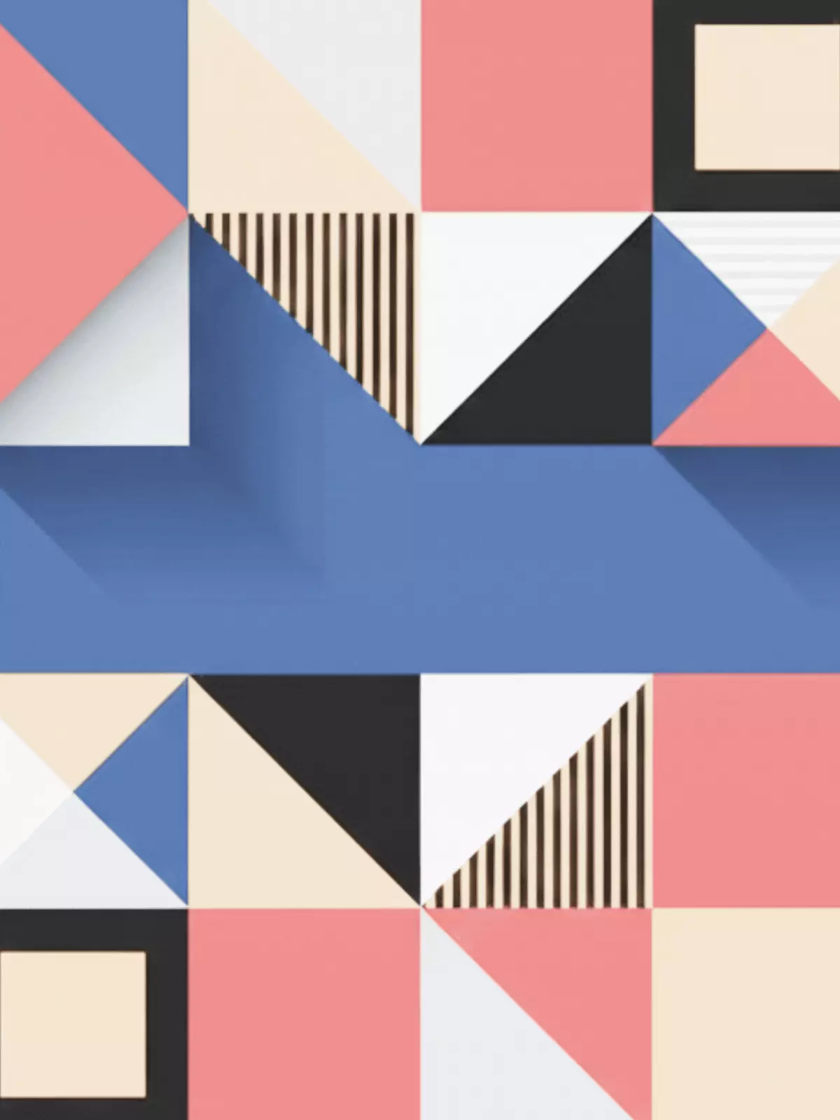 Bauhaus style apology card featuring geometric shapes and a minimalist color palette, modern design, conveys sincerity.