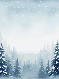 Free Winter Card - Snowfall Forest Scene
