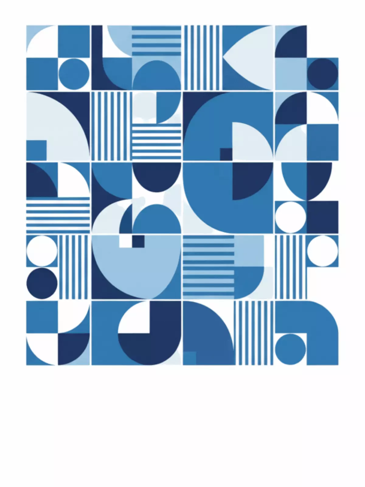 Modern work anniversary card with a Mediterranean-inspired tile pattern, minimalist design, warm color palette, perfect for celebrating work milestones