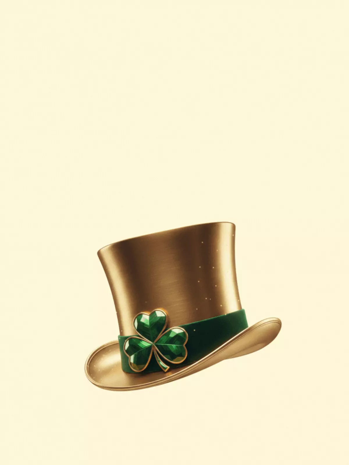 St. Patrick's Day greeting card featuring minimalist metallic gold and green design, modern style, for sending lucky wishes