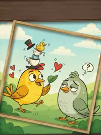 Free Love Card - Funny Birds in a Frame!