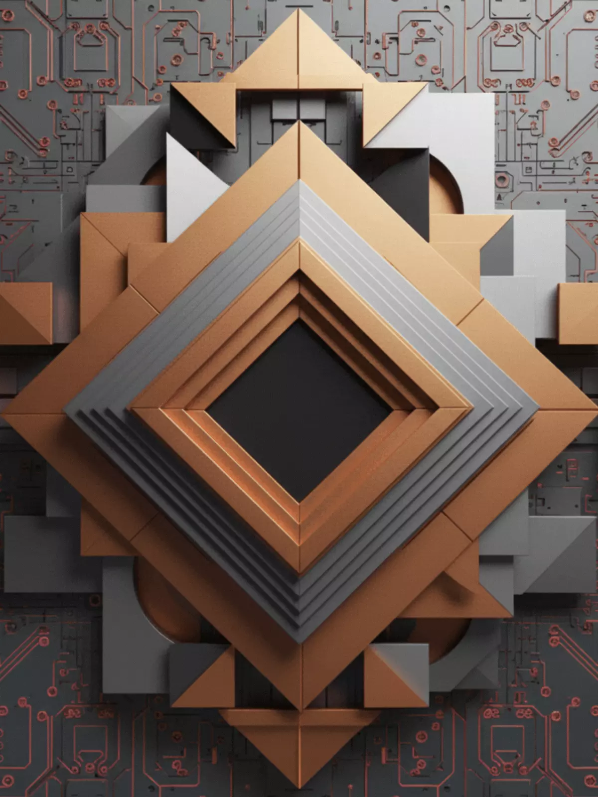 Father's Day card with a futuristic circuit board design, blue and green color scheme, tech-themed illustration, perfect for the modern dad.