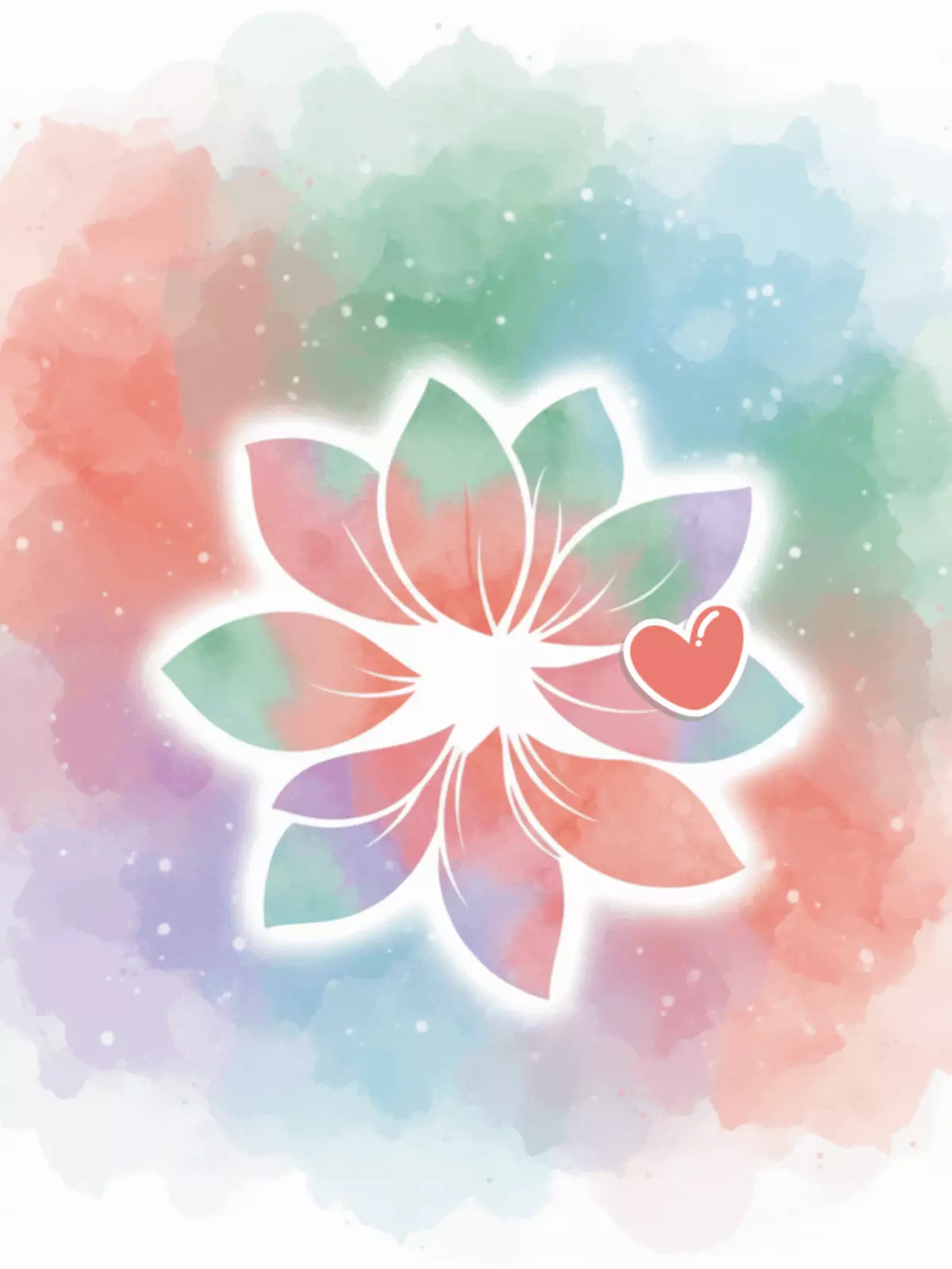 Watercolor Mother's Day card featuring a floral shape composed of text, artistic design, soft colors, typography theme.