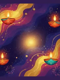 Free Diwali Card - Watercolor Lights & Joy!