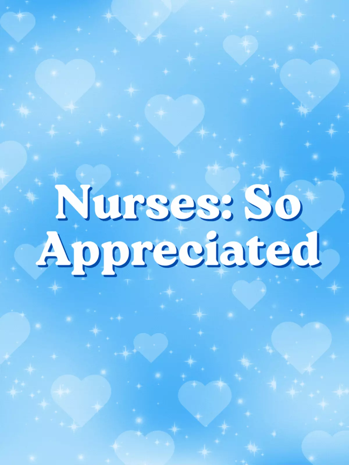 Holographic Nurses Day appreciation card with gradient background, minimalist design, and modern typography.