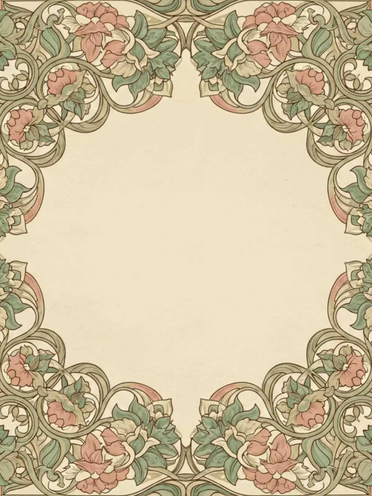 Vintage floral welcome card with a frame of flowers and elegant serif font, perfect for welcoming someone to a new home or job.