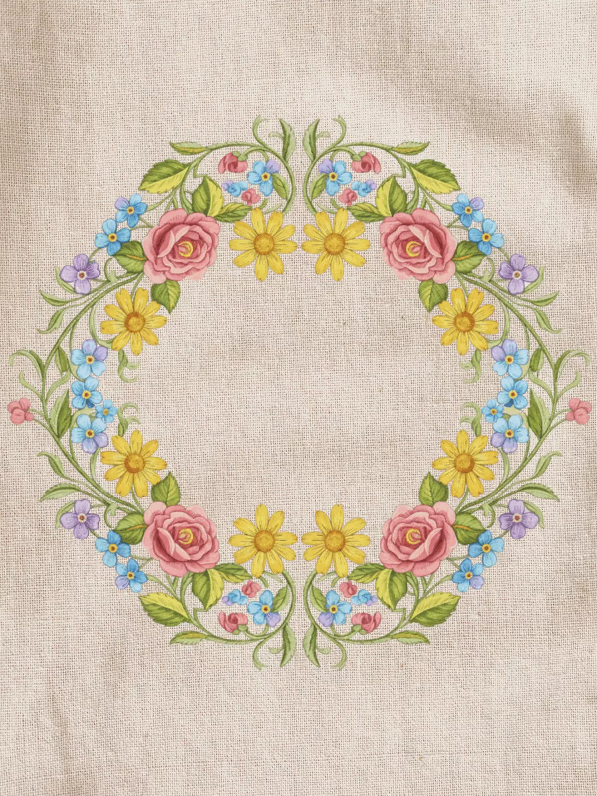 Vintage floral apology card with embroidered fabric effect, featuring delicate floral designs and a sincere 'Sorry' message.