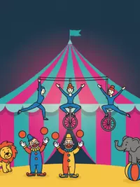 Free Welcome Back Card - Retro Circus Fun!