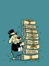 Free Funny New Year Card - Retro Resolutions!