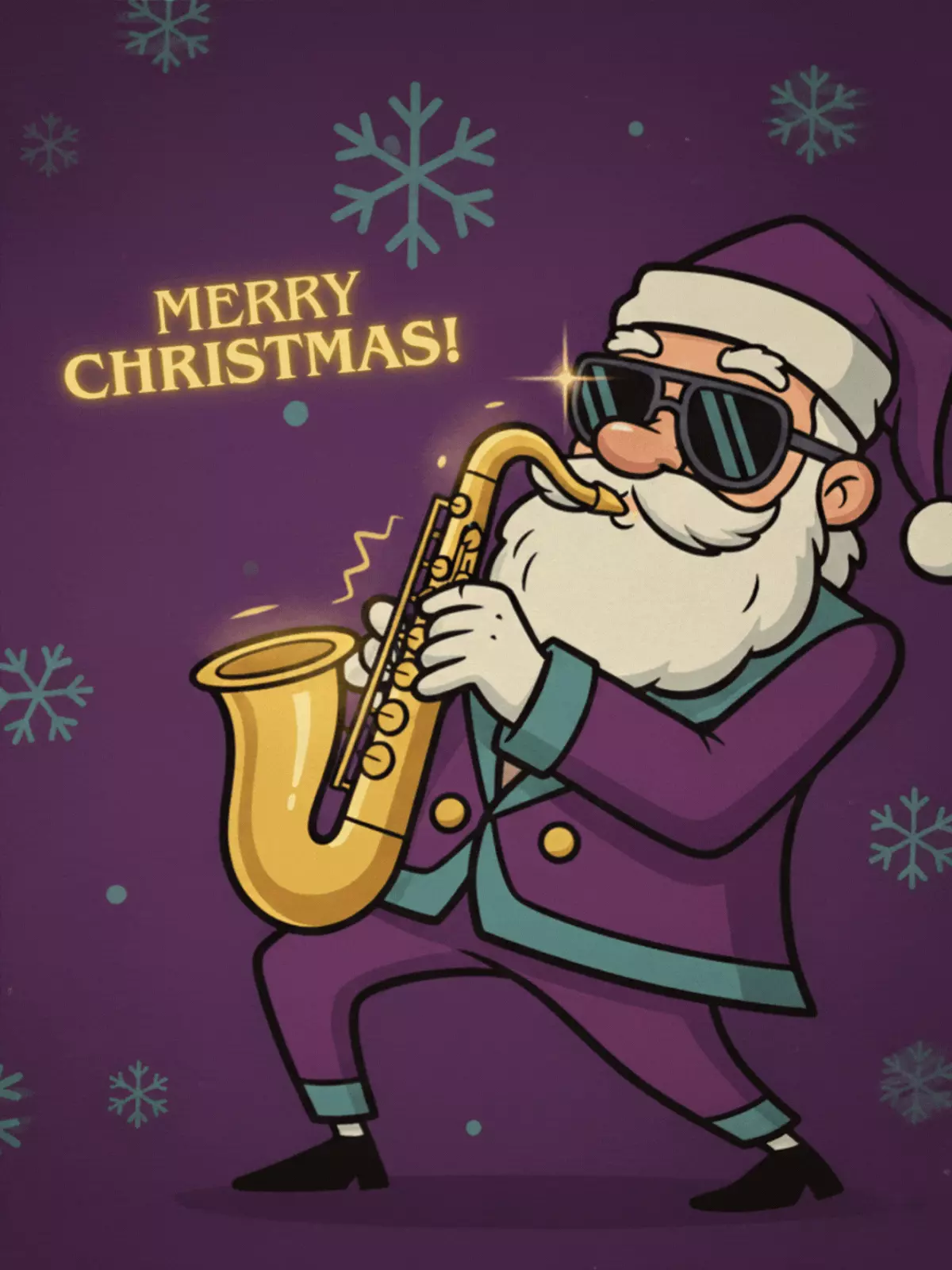 Humorous Christmas card featuring marble texture resembling a frozen scene with a funny Christmas pun, vintage retro style.