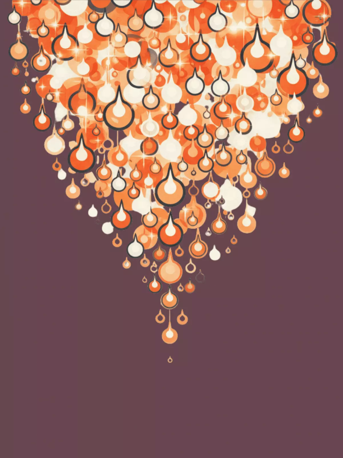 A modern Diwali card featuring a top-heavy arrangement of sparkling Diwali lights, minimalist design, symbolizing the festival of lights