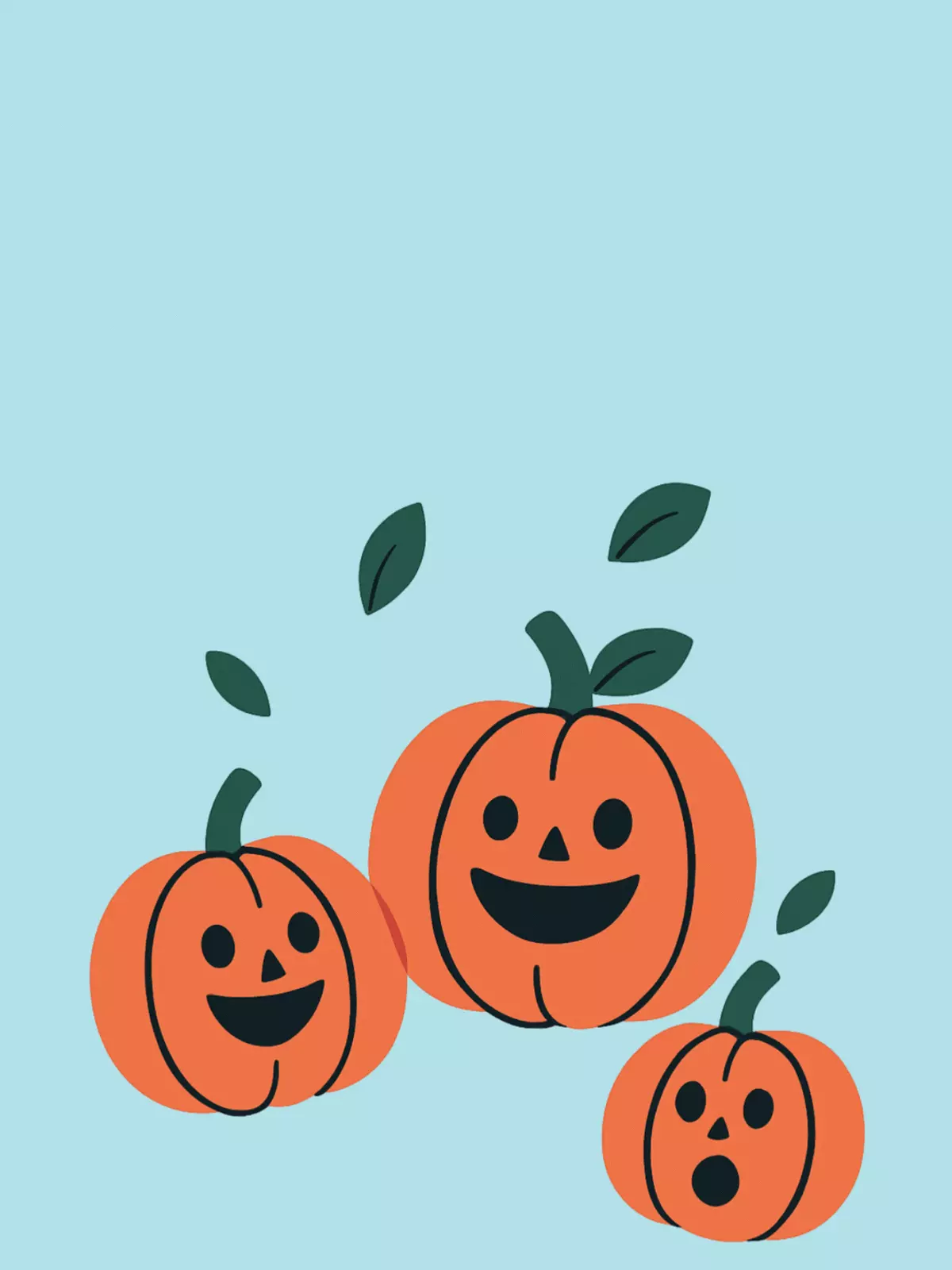 Minimalist Halloween card featuring playful pumpkin illustrations and the pun 'Gourd Times!', modern design, perfect for friends and kids.