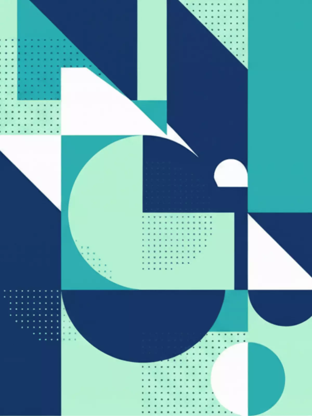 Modern Australia Day card with bold geometric shapes and uppercase text. Minimalist design in red, white, and blue, perfect for teens and friends.