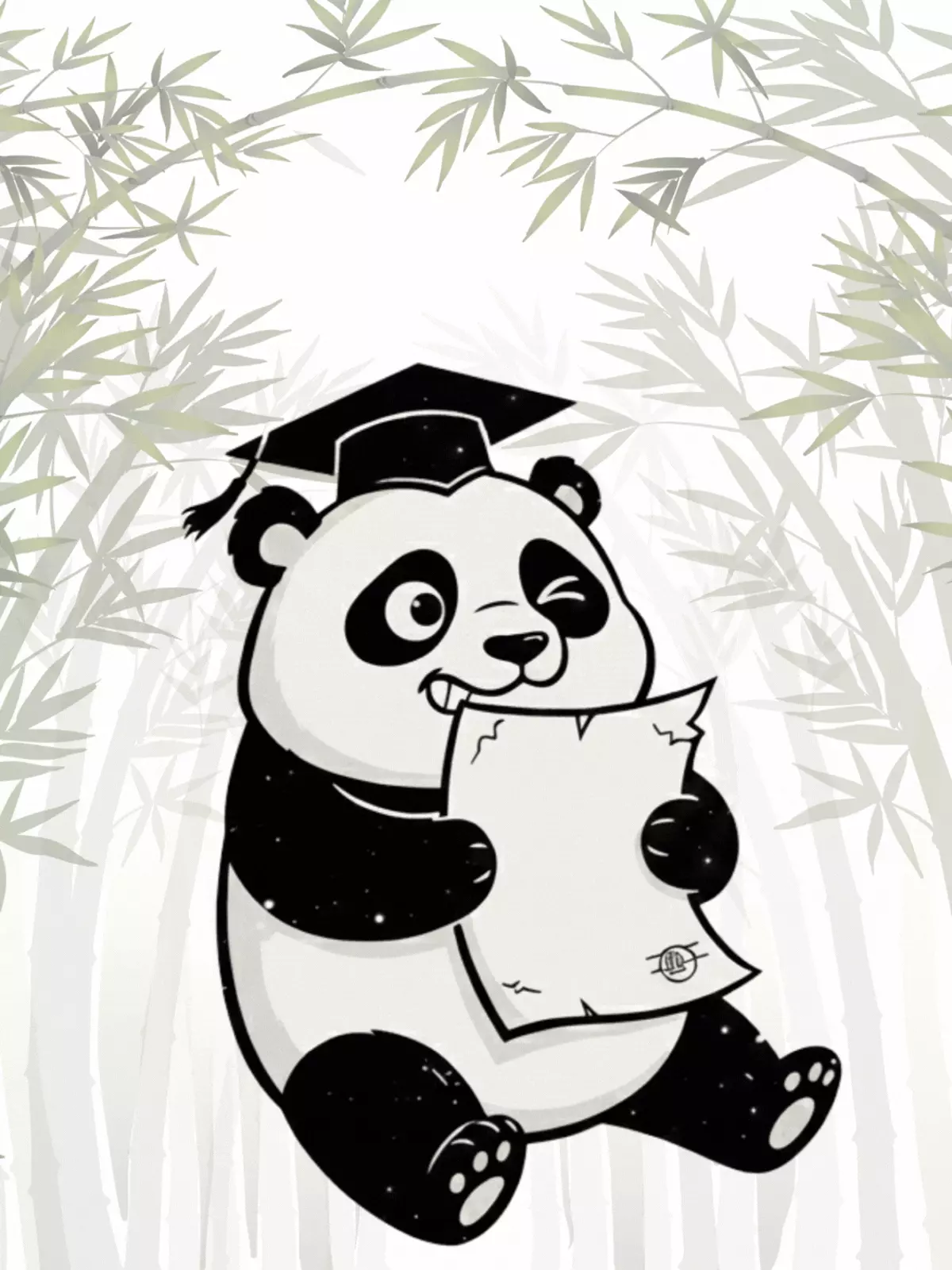 Humorous employee award card featuring Chinese calligraphy with the phrase 'Way to Go!', vintage design style, for celebrating achievements.